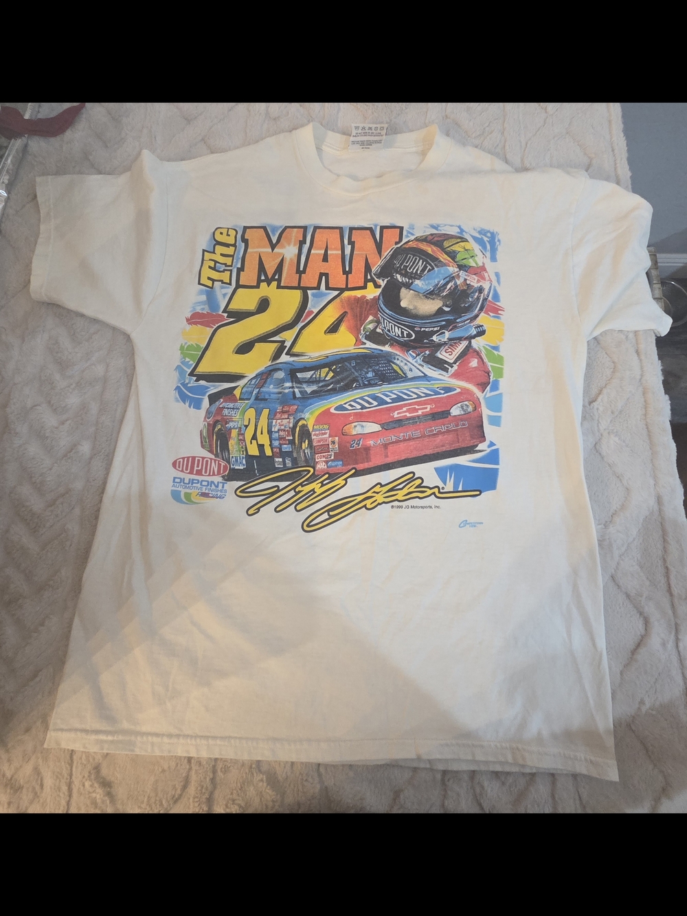 Vintage 1999 Winston Cup Jeff Gordon 24 Racing Graphic Tee-White Size Mens Large